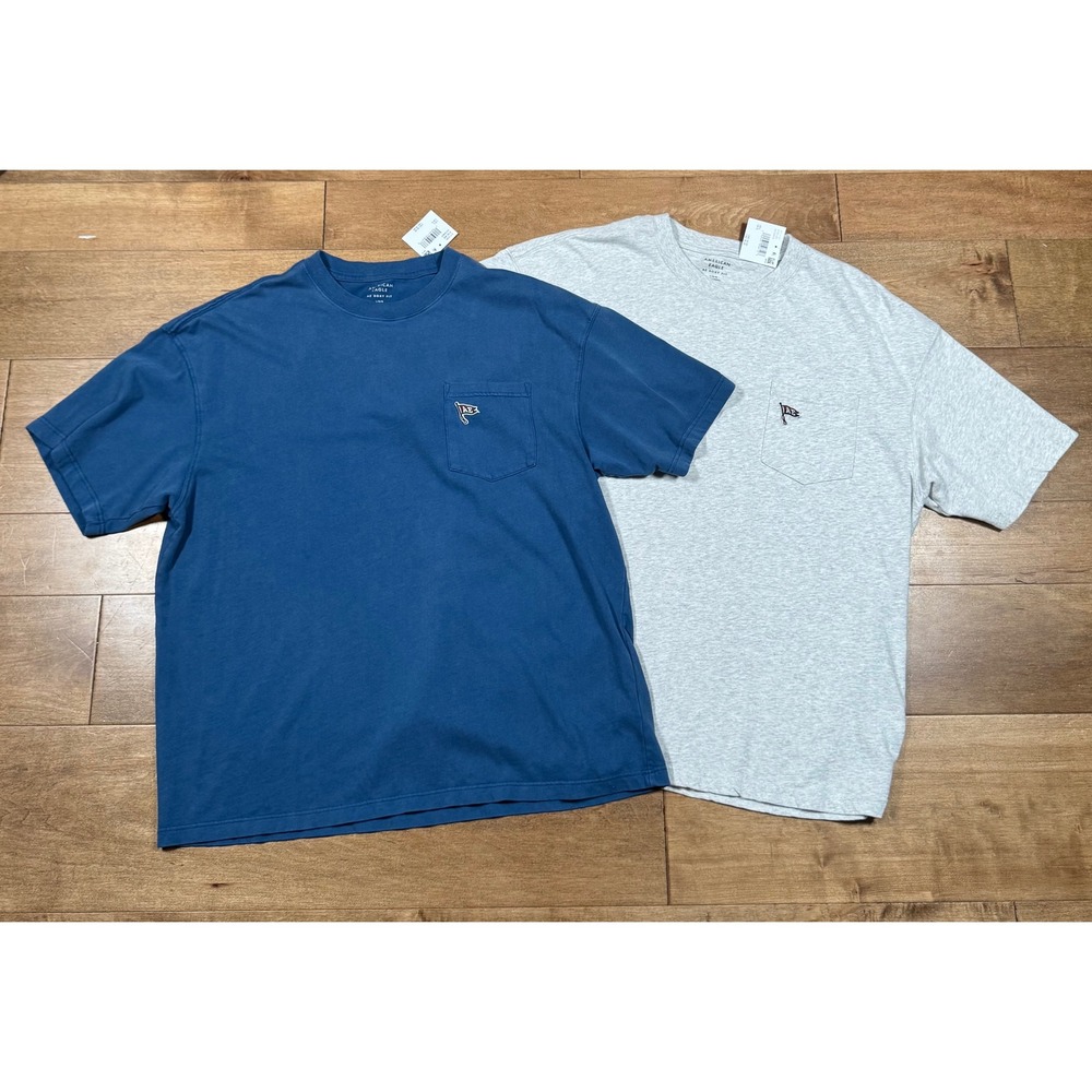 American Eagle Boxy Fit Cotton Short Sleeve Shirt Graphic Bundle Mens Large NWT